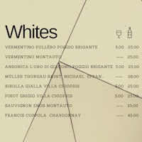 whites wine menu