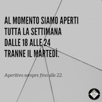 a black and white image with the words'al momento aperta tutta settimana dalla 