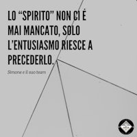 a black and white photo of a quote that says,'lo spirito non ci mangiamo solo'