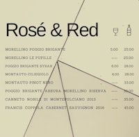 rose & red menu